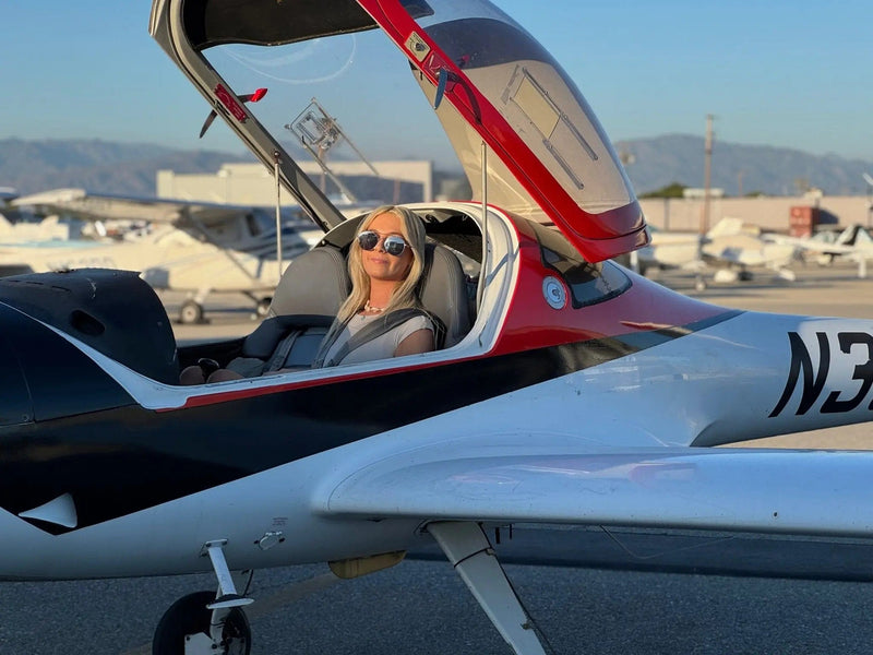 Teen flight training student at Los Angeles Flight School, Van Nuys Airport, Los Angeles