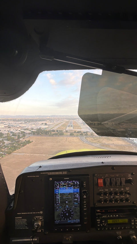 The glass cockpit on an instrument approach over the San Fernando Valley