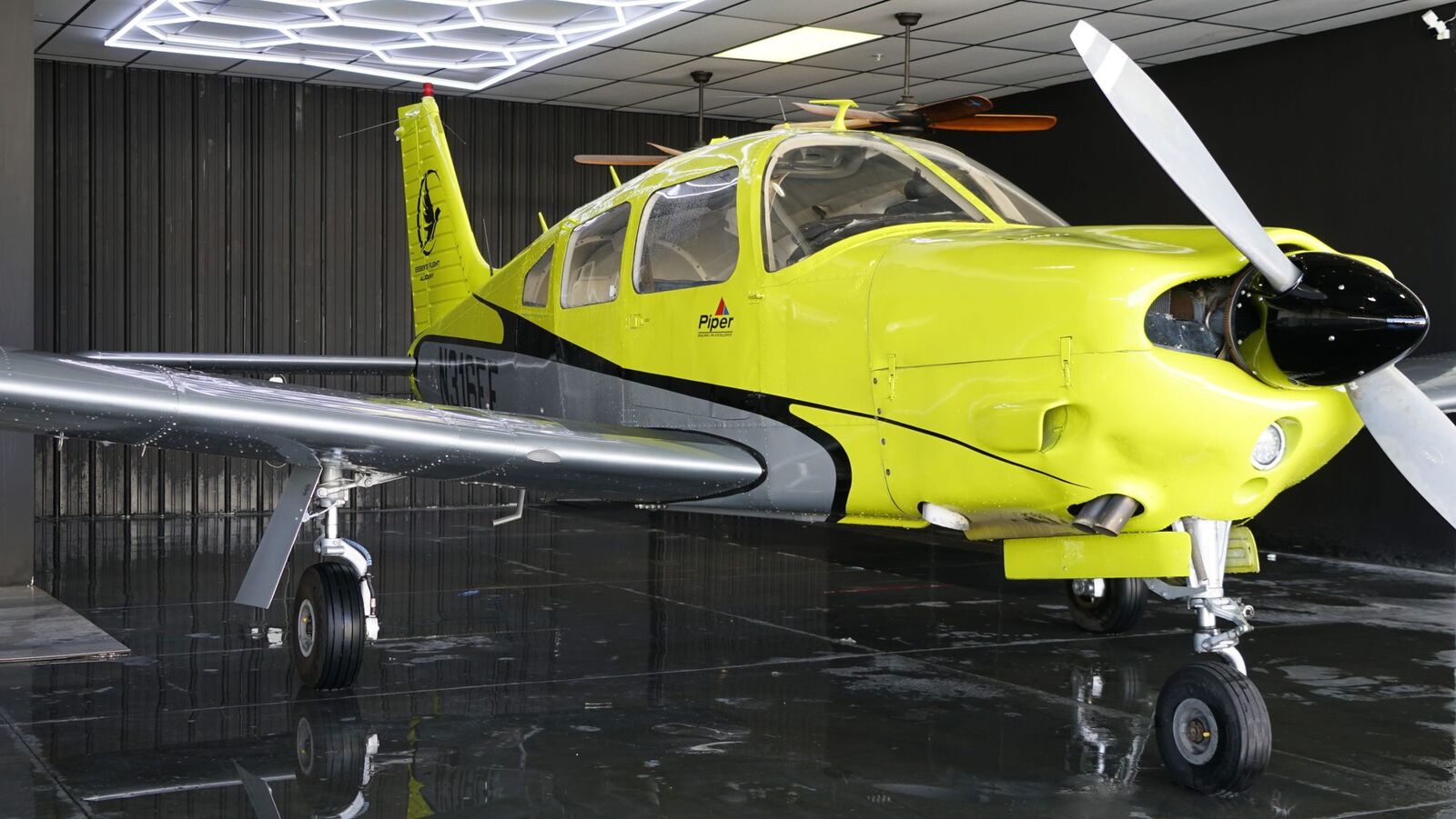 Los Angeles Flight School training aircraft in flight over the Los Angeles basin from Van Nuys Airport